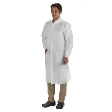 LabMates – Lab Coat White Medium Knee Length Disposable – 85173