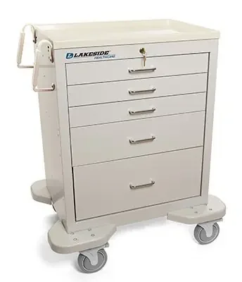 Lakeside Manufacturing – Emergency Cart Steel 25 X 32 X 39-3/4 Inch Gray 3 Drawers, 3 Inch / 1 Drawer, 6 Inch / 1 Drawer, 9 Inch – C-524-K-1G