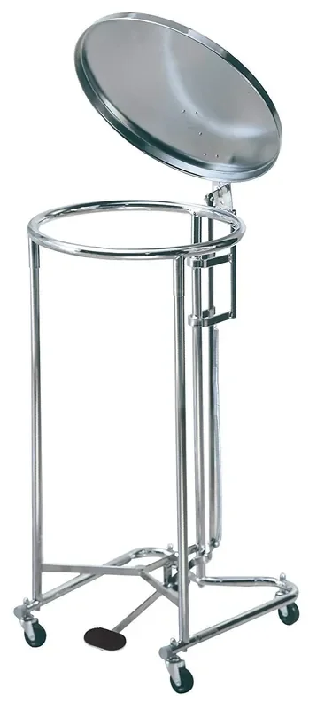 Lakeside Manufacturing – Hamper Stand Round Opening Foot Pedal Self-Closing Lid – 4515