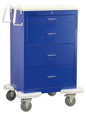 Lakeside Manufacturing – Medication Cart Steel 25 X 32 X 46-1/4 Inch Blue 1 Drawer, 3 Inch / 3 Drawers, 9 Inch – C-430-K-1B