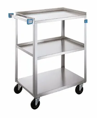 Lakeside Manufacturing – Utility Cart Stainless Steel 19 X 31 X 33.375 Inch Silver 18 X 27 Inch Shelves – 422