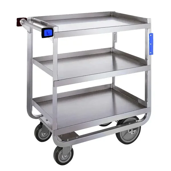Lakeside Manufacturing – Utility Cart Stainless Steel 32.625 X 19.375 X 34.5 Inch 27 X 18 Inch Shelves – 722