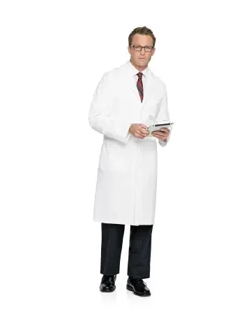Landau Uniforms – Lab Coat White Size 36 Knee Length Reusable – 3138WWF36