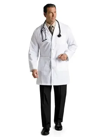 Landau Uniforms – Lab Coat White Size 42 Mid Length Reusable – 3148WWY