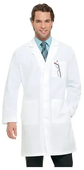 Landau Uniforms – Lab Coat White Size 46 / Tall Mid Length Reusable – 3124WWSCT46
