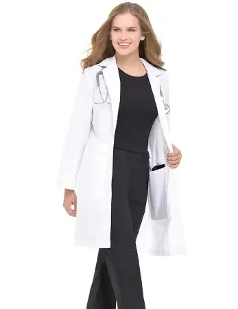 Landau Uniforms – Lab Coat White Size 8 Knee Length Reusable – 3165WWXY8