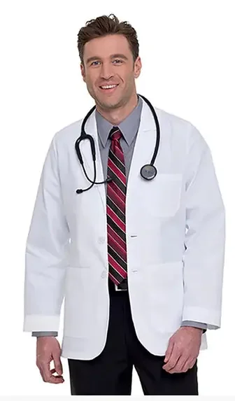 Landau Uniforms – Lab Jacket White Size 44 Hip Length Reusable – 3200WWYSZ44