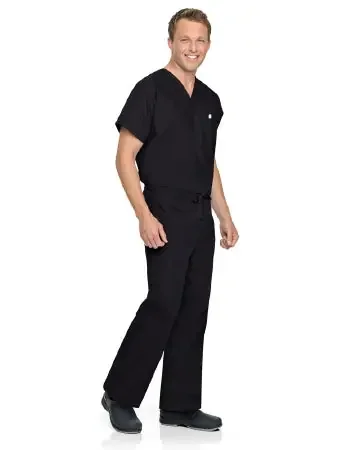 Landau Uniforms – Scrub Pants Reversible Medium Black Unisex – 7602BKPMD