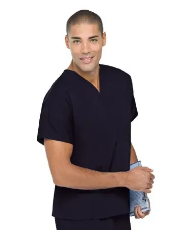 Landau Uniforms – Scrub Shirt 2X-Large Navy Blue 1 Pocket Short Sleeve Unisex – 71221NAVY2XL