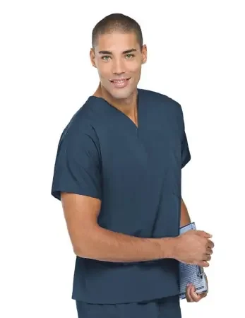 Landau Uniforms – Scrub Shirt Large Caribbean Blue 1 Pocket Short Sleeve Unisex – 71221CARIBL