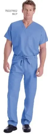 Landau Uniforms – Scrub Shirt Small Galaxy Blue 2 Pockets Short Sleeve Unisex – 7502BGP