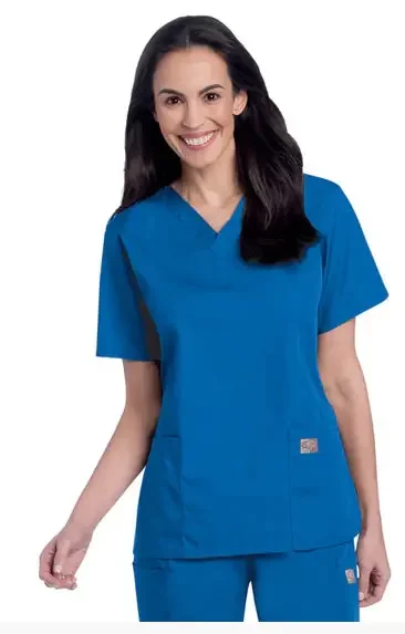 Landau Uniforms – Scrub Shirt X-Large Ceil Blue 2 Pockets Short Sleeve Female – 70221CEILXLGE