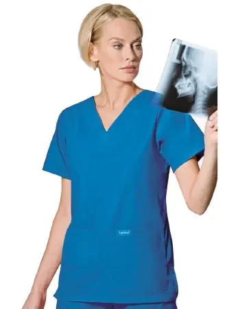 Landau Uniforms – Scrub Shirt X-Large Ceil Blue 4 Pockets Short Sleeve Unisex – 8219BCP
