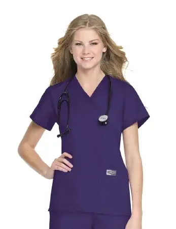 Landau Uniforms – Scrub Shirt X-Large Cobalt 2 Pockets Short Set-In Sleeve Female – 70224COBLTXL