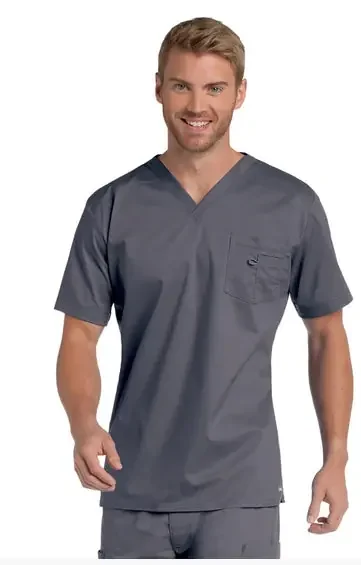 Landau Uniforms – Scrub Shirt X-Large Navy Blue 2 Pockets Short Sleeve Male – 7502BNPXLG