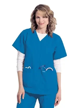 Landau Uniforms – Scrub Shirt X-Large Wine 4 Pockets Short Sleeve Female – 8232RWPXLG