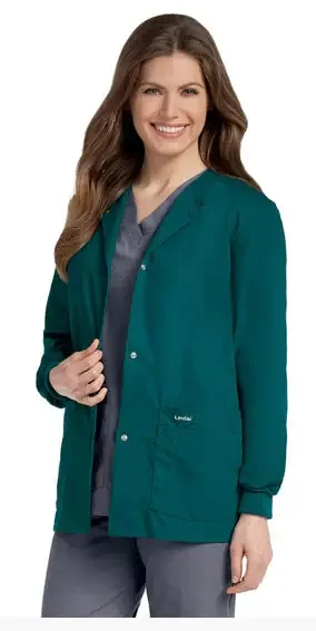 Landau Uniforms – Warm-Up Jacket Black Large Hip Length Reusable – 3505BLACKLARGE