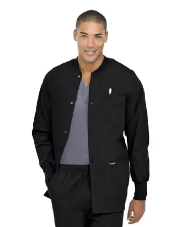 Landau Uniforms – Warm-Up Jacket Black Medium Hip Length Reusable – 7551BKPMED