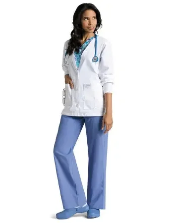 Landau Uniforms – Warm-Up Jacket Ceil Blue Medium Hip Length Reusable – 7535BCPMED