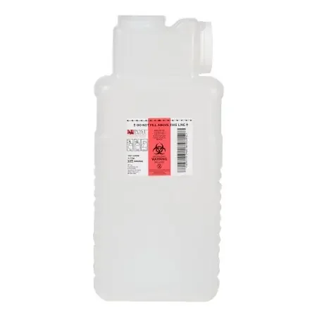 Leaktight – Sharps Container 4.22 LX 8 W X 17.56 H Inch 2.5 Gallon Translucent Base / White Lid Vertical Entry Screw On Lid – 1101-LPBW