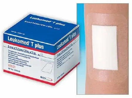 LeukomedT plus – Transparent Film Dressing with Pad Rectangle 2 X 3 Inch 2 Tab Delivery Without Label Sterile – 7238200
