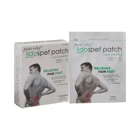 LidoSpot – Topical Pain Relief 4% – 1% Strength Lidocaine / Menthol Patch 5 per Box – 13-5310-5