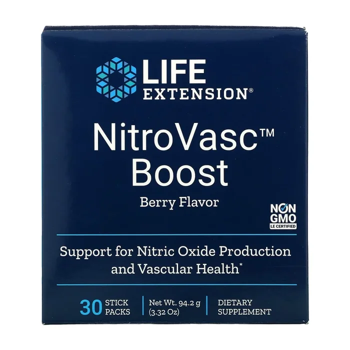 Life Extension, NitroVasc Boost, Berry Flavor, 30 STICK PACKS