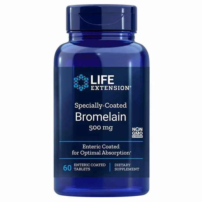 Life Extension Specially-Coated Bromelain, 500 mg, 60 enteric-coated vegetarian tablets