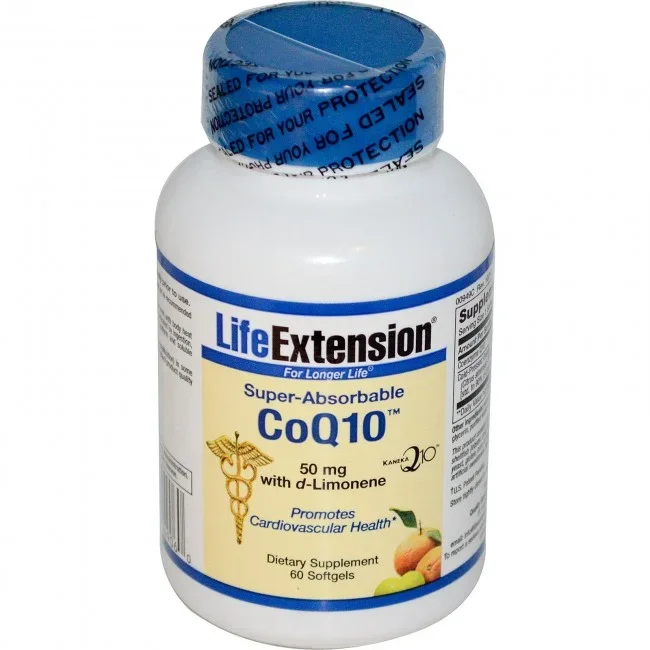 Life Extension Super Absorbable CoQ10 with d-Limonene 50 mg 60 Softgels