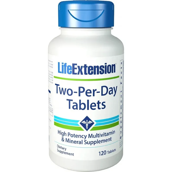 Life Extension Two-Per-Day Tablets Super-Potent Multivitamin & Mineral Supplement 120 Tablets