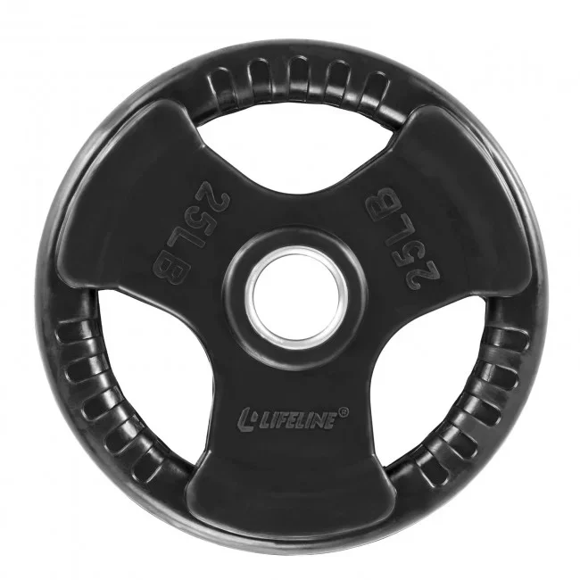 Lifeline 2″ Olympic Rubber Grip Plates 25 lb (Single Piece)