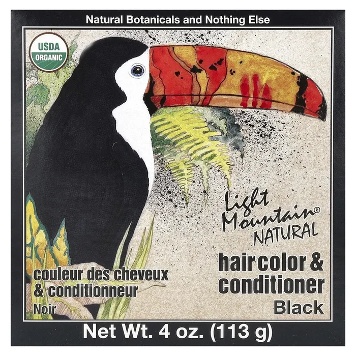 Light Mountain Henna, Haircolor Black, 4 Oz