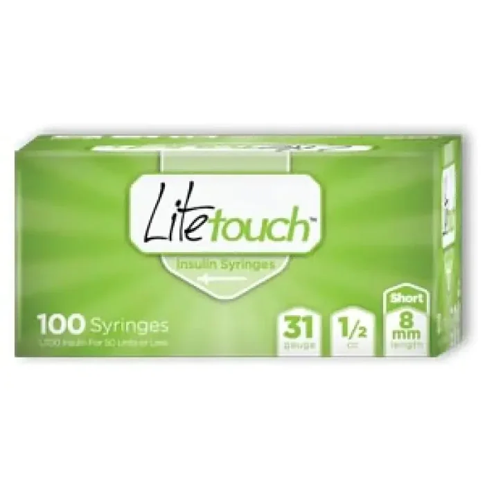 LiteTouch – Insulin Syringe with Needle 0.5 mL 31 Gauge 5/16 Inch Regular Wall NonSafety – 519