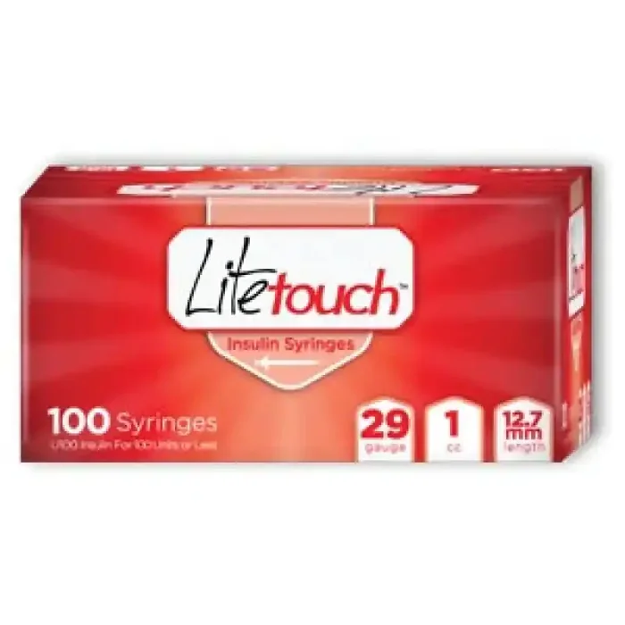 LiteTouch – Insulin Syringe with Needle 1 mL 29 Gauge 1/2 Inch Regular Wall NonSafety – 513