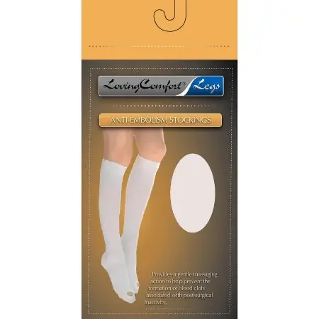 Loving Comfort – Anti-embolism Stocking Knee High Medium / Regular White Inspection Toe – 1655 WHI MDR