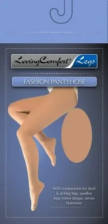 Loving Comfort – Compression Pantyhose Waist High Medium Black Closed Toe – 1657 BLA MD