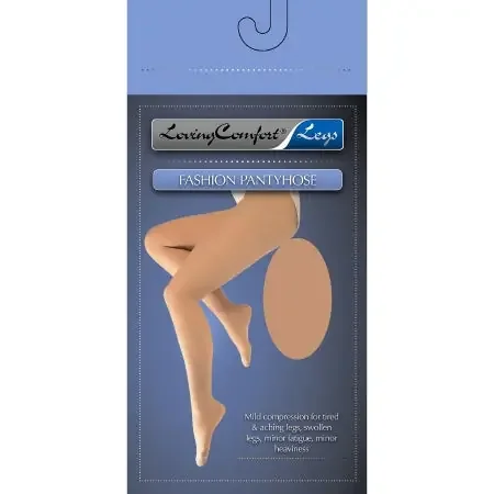 Loving Comfort – Compression Pantyhose Waist High Medium Black Closed Toe – 1657 BLA Q+