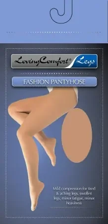 Loving Comfort – Compression Pantyhose Waist High Petite Beige Closed Toe – 1657 BEI PT