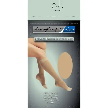 Loving Comfort – Compression Stocking Knee High Large Beige Closed Toe – 1666 BEI LG