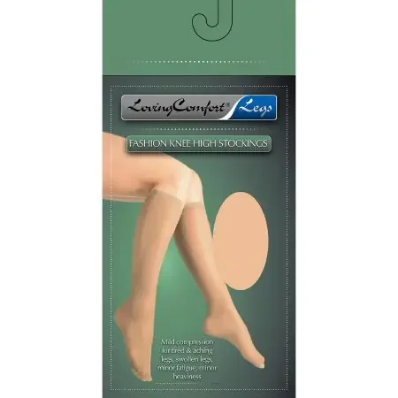 Loving Comfort – Compression Stocking Knee High Large Black Closed Toe – 1648 BLA LG