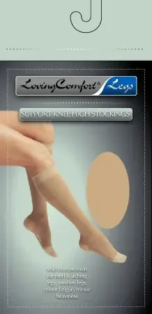 Loving Comfort – Compression Stocking Knee High Medium Beige Closed Toe – 1666 BEI MD