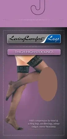 Loving Comfort – Compression Stocking Thigh High Small Black Closed Toe – 1653 BLA SM