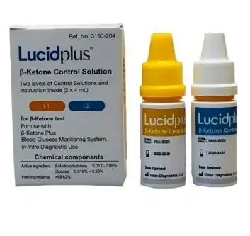 Lucidplus – Blood Glucose Control Solution B-Ketone Testing 2 X 4 mL Level 1 & Level 2 – 2150-204