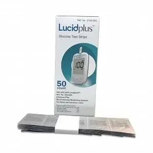 Lucidplus – Blood Glucose Test Strips 50 Strips per Box Individually Wrap 5 Second Read For B – Ketone Plus Meter – 2100-050
