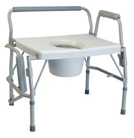 Lumex – Commode Chair Drop Arm Steel Frame Removable Back 25-1/2 Inch Seat Width – 6438A