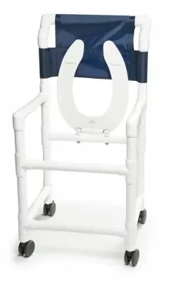 Lumex – Commode / Shower Chair Fixed Arm PVC Frame Mesh Back – 89180