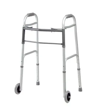 Lumex – Dual Release Folding Walker Adjustable Height Aluminum Frame 300 lbs. Weight Capacity 34-1/2 to 41-1/2 Inch Height – 616270A-4