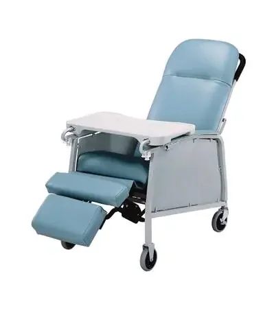 Lumex – Recliner Royal Blue Vinyl Two 4 Inch Swivel Casters and Two 4 Inch Fixed Front Wheels – 574G454