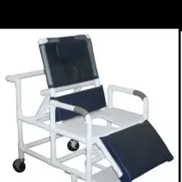 Lumex – Reclining Shower Chair Drop Arm PVC Frame Reclining Back 20 Inch Seat Width Internal / 24 Inch Seat Width External – 89330