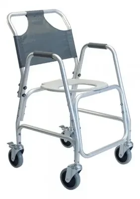 Lumex – Shower Transport Chair Aluminum Frame 250 lbs. Weight Capacity Fixed Height Arm – 7910A-1